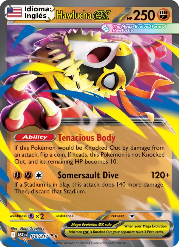 Mega Hawlucha ex — Inglés