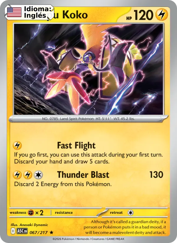 Tapu Koko — Inglés
