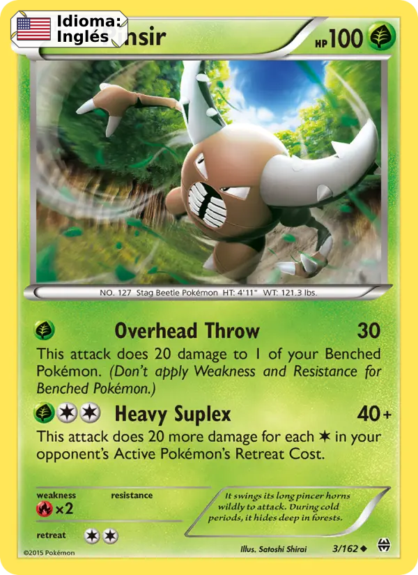 Pinsir — Inglés