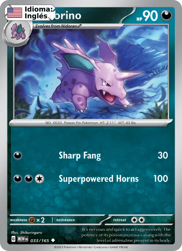 Nidorino — Inglés