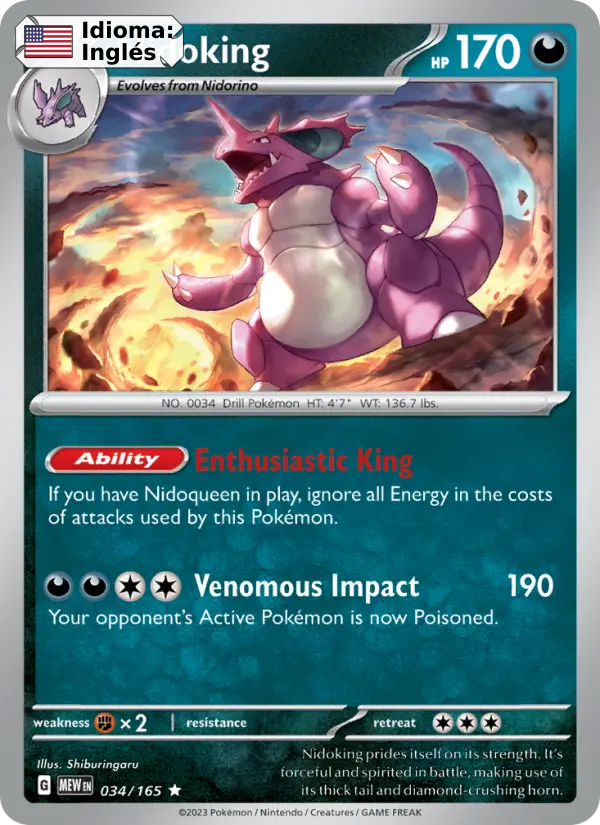 Nidoking — Inglés