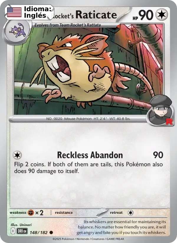 Team Rocket's Raticate — Inglés