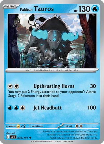 Paldean Tauros (039) — Surging Sparks