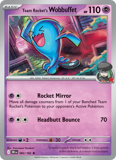 Team Rocket's Wobbuffet (082) — Destined Rivals