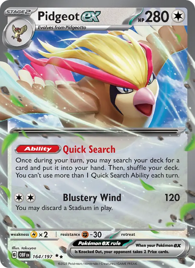 Pidgeot ex (164) — Obsidian Flames