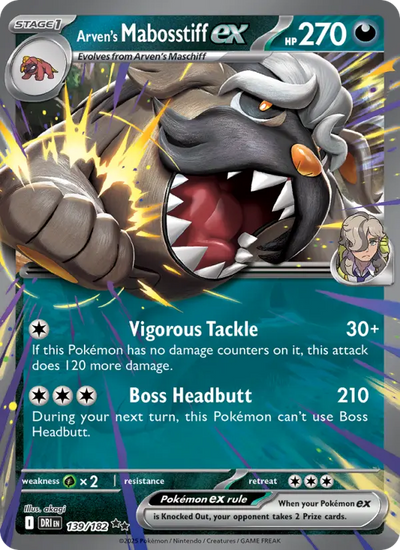 Arven's Mabosstiff ex (139) — Destined Rivals