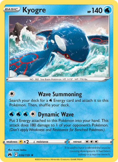 Kyogre (036) — Crown Zenith