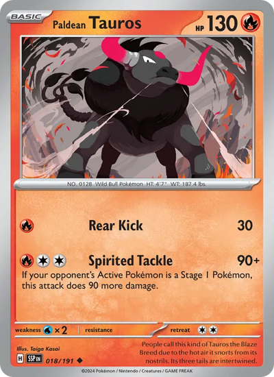 Paldean Tauros (018) — Surging Sparks