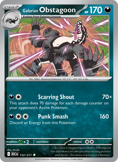Galarian Obstagoon (132) — Ascended Heroes
