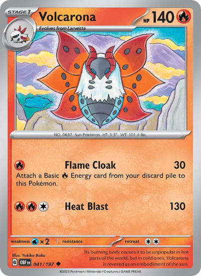 Volcarona (041) — Obsidian Flames