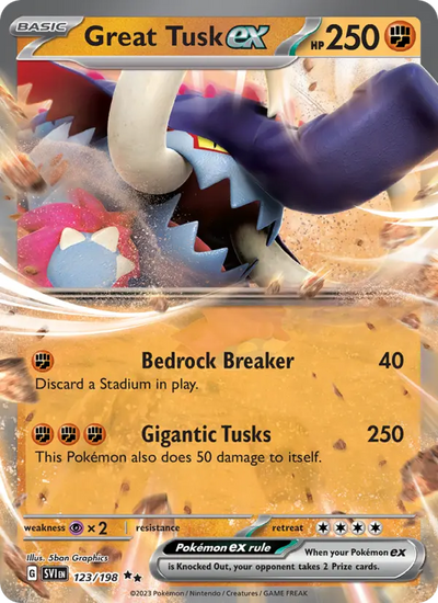 Great Tusk ex (123) — Scarlet & Violet