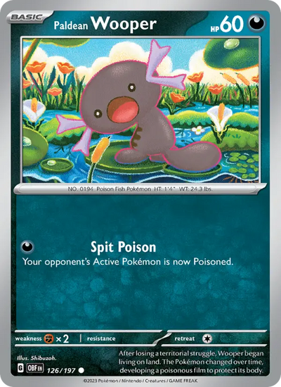 Paldean Wooper (126) — Obsidian Flames