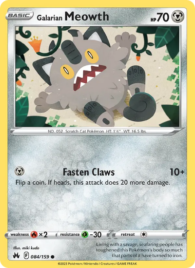 Galarian Meowth (084) — Crown Zenith