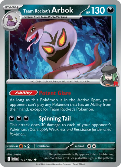 Team Rocket's Arbok (113) — Destined Rivals