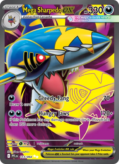 Mega Sharpedo ex (113) — Phantasmal Flames