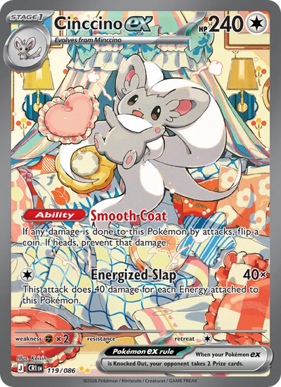 Cinccino ex (119) — Chaos Rising