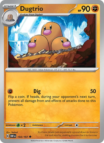 Dugtrio (104) — Obsidian Flames