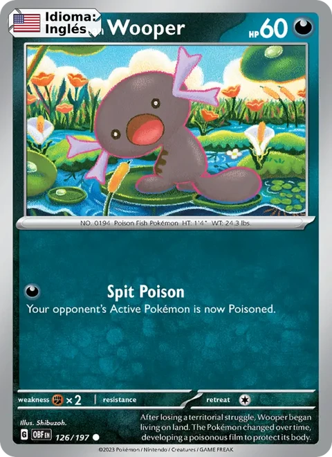 Paldean Wooper (126) — Obsidian Flames