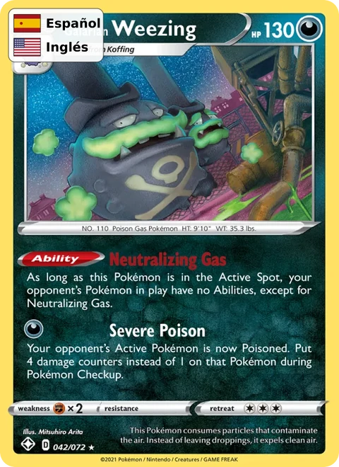 Galarian Weezing (42) — Shining Fates