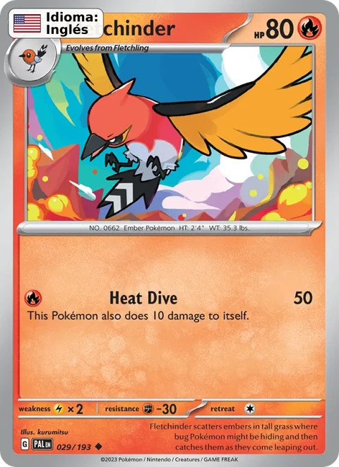 Fletchinder (029) — Paldea Evolved