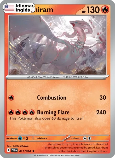 Reshiram (017) — Phantasmal Flames