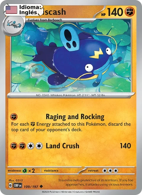 Whiscash (109) — Obsidian Flames