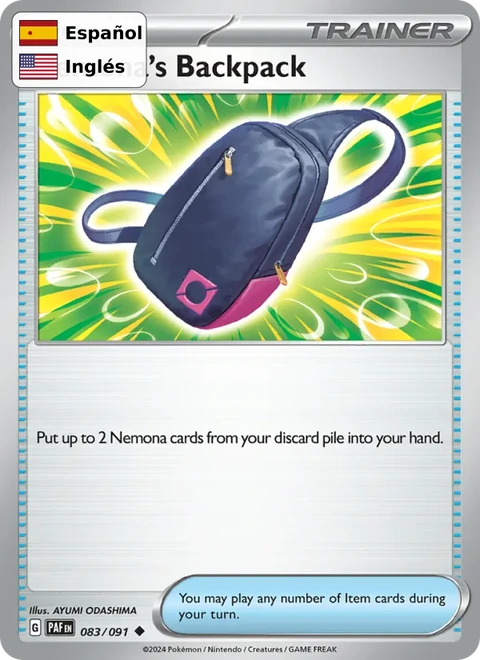Nemona's Backpack (083) — Paldean Fates