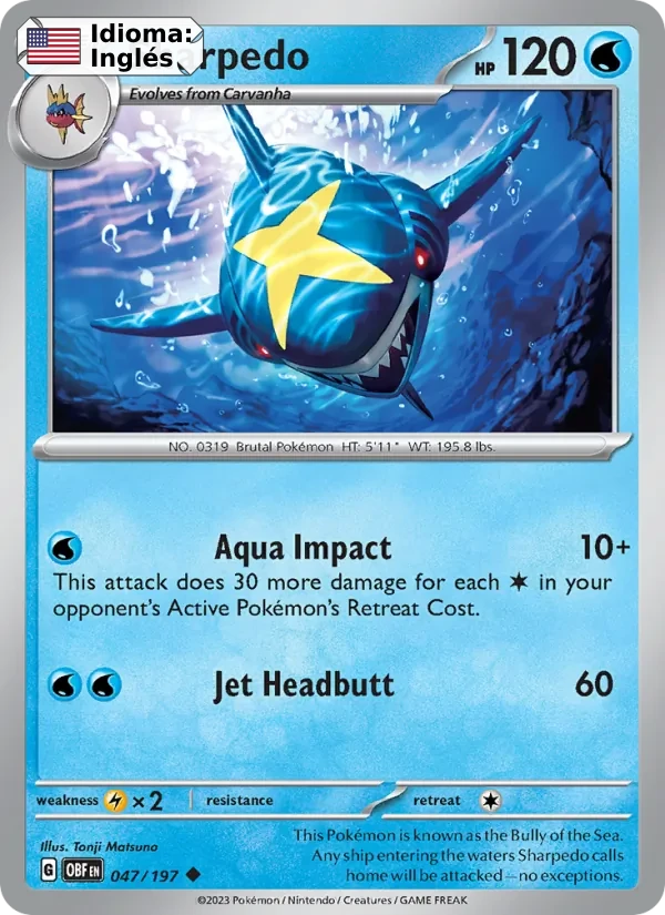 Sharpedo (047) — Obsidian Flames