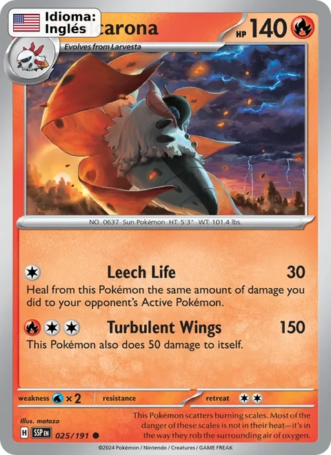 Volcarona (025) — Surging Sparks