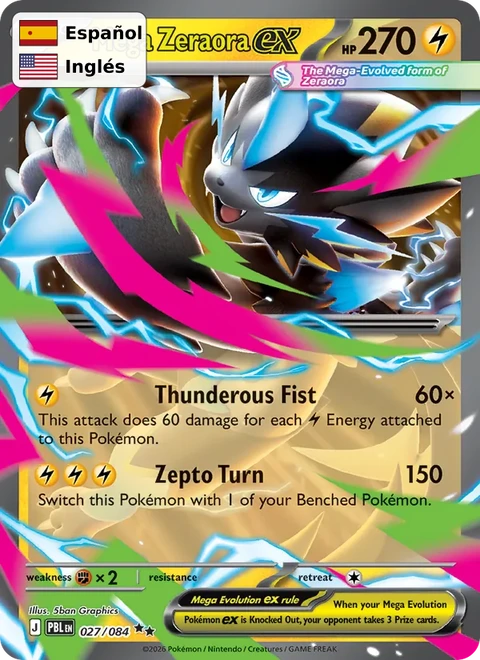 Mega Zeraora ex (027) — Pitch Black