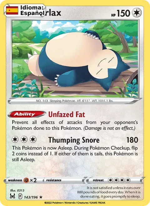Snorlax (143) — Lost Origin
