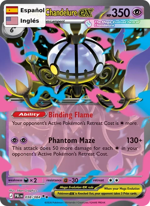 Mega Chandelure ex (038) — Pitch Black