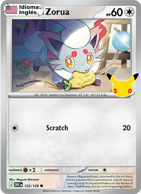 Hisuian Zorua (122) — 30th Celebration