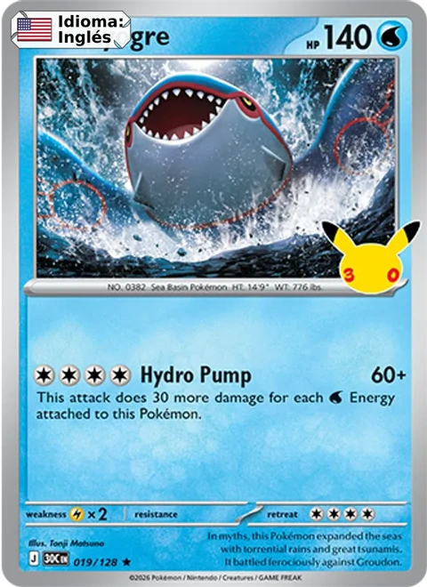 Kyogre (019) — 30th Celebration