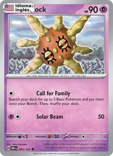 Solrock (093) — Obsidian Flames