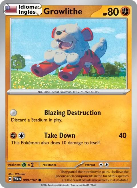 Hisuian Growlithe (099) — Twilight Masquerade