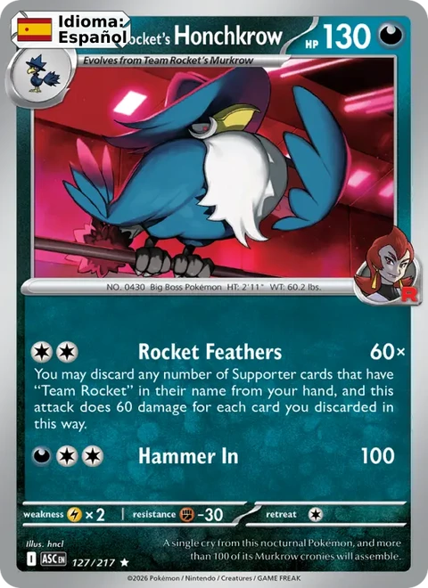 Team Rocket's Honchkrow (127) — Ascended Heroes