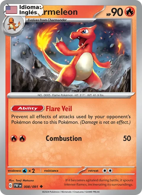 Charmeleon (008) — Paldean Fates