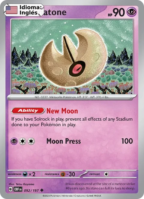 Lunatone (092) — Obsidian Flames