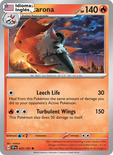 Volcarona (025) — Surging Sparks