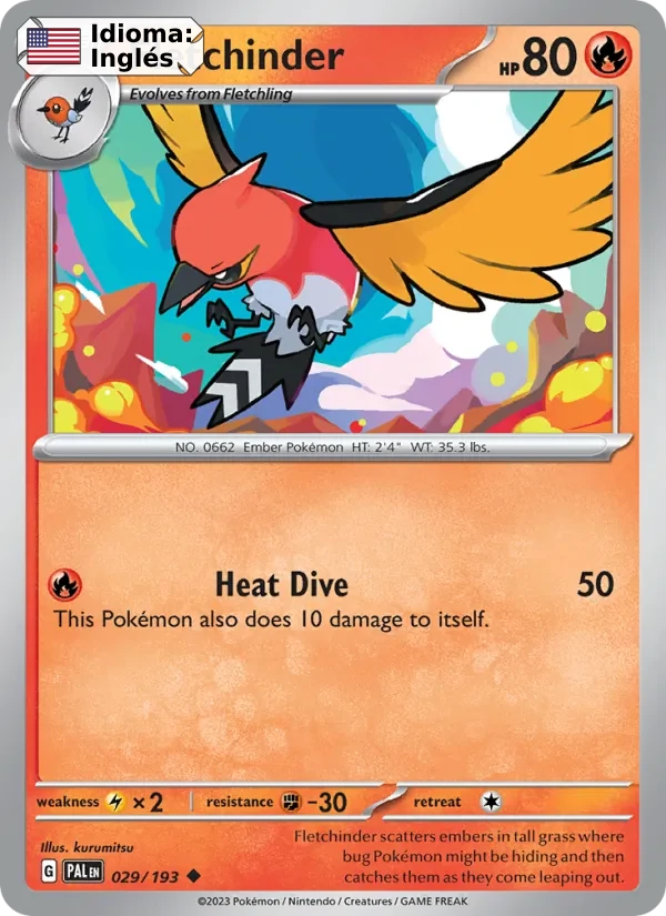 Fletchinder (029) — Paldea Evolved