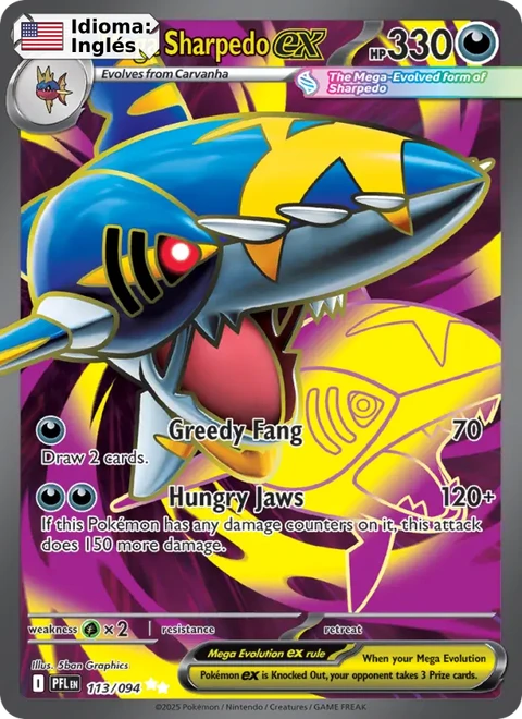 Mega Sharpedo ex (113) — Phantasmal Flames