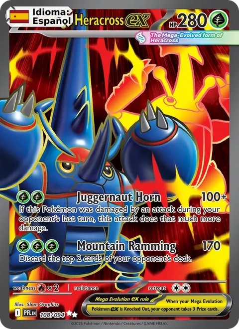 Mega Heracross ex (108) — Phantasmal Flames
