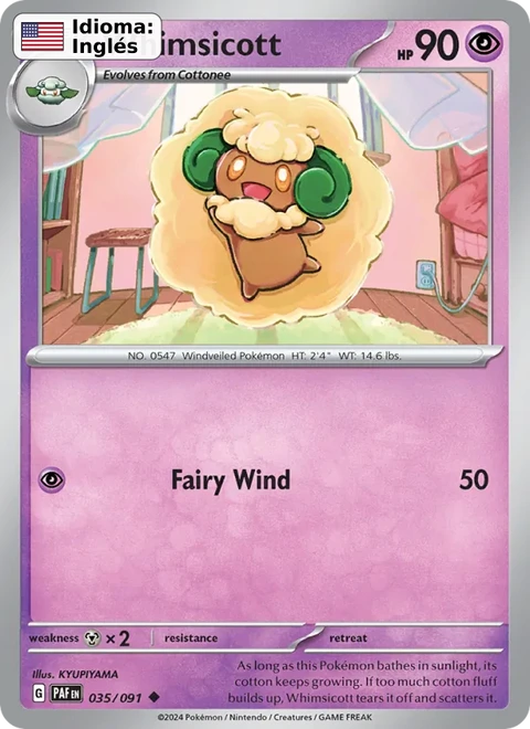 Whimsicott (035) — Paldean Fates