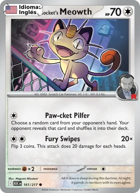 Team Rocket's Meowth (161) — Ascended Heroes