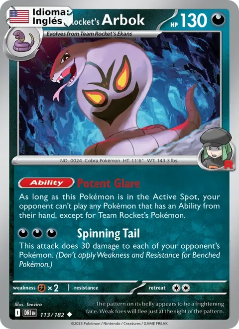 Team Rocket's Arbok (113) — Destined Rivals