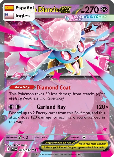 Mega Diancie ex (041) — Phantasmal Flames