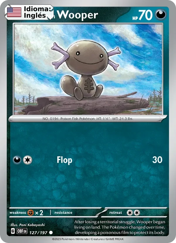 Paldean Wooper (127) — Obsidian Flames